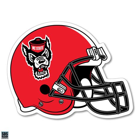 NC State Wolfpack Red Wolf Head Football Helmet Decal – Red and White Shop