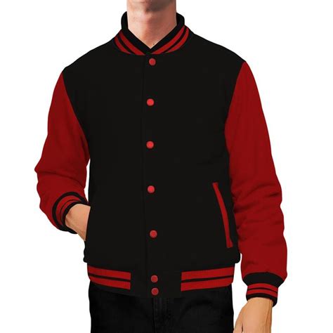 Black and Red Varsity Jacket | Varsity jacket, Varsity jacket men, Baseball varsity jacket