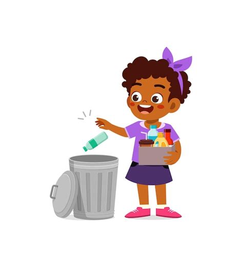 Woman Throwing Away Trash Vector Illustration. Stock Clipart - Clip Art ...