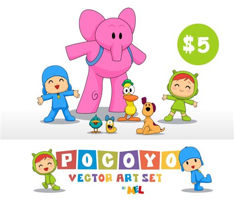 Pocoyo and Friends SVG Vector Clipart Set - Etsy