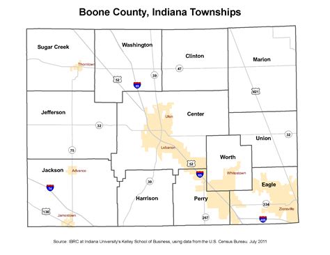 Map Of Boone County Indiana - Cities And Towns Map