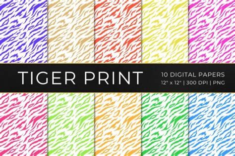 Tiger Skin Texture Pattern Set Graphic by Jo-templates · Creative Fabrica