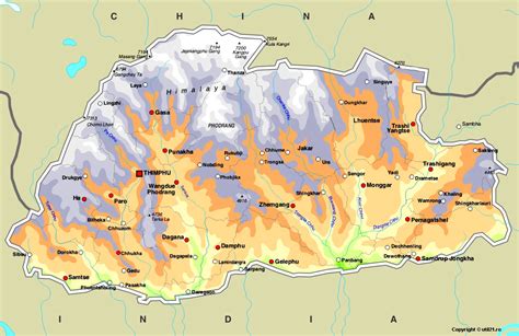 Bhutan Map • mappery