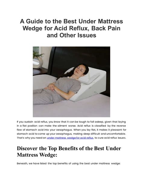 PPT - A Guide to the Best Under Mattress Wedge for Acid Reflux ...