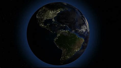 Rotating Earth with Night Lights, Stock Footage Video (100% Royalty ...