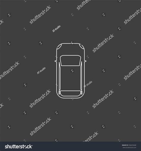 Top View Car Outline Vector Icon Stock Vector (Royalty Free) 556655608 ...