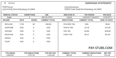 Real Sample Pay Stub | Instant Online Pay Stubs | Pay Stubs