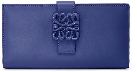 Loewe Inflated Anagram Long Wallet In Satin Calfskin in Blue | Lyst