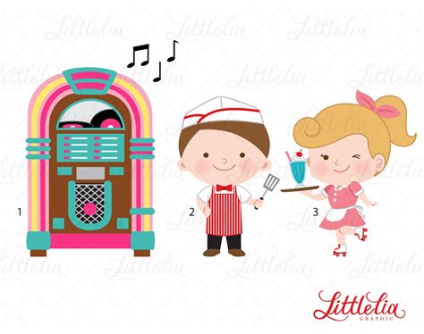 Diner Clipart American Diner Retro Diner Clipart 20002 - Etsy