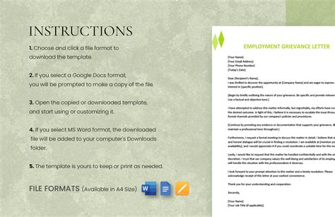 Employment Grievance Letter in Word, Google Docs - Download | Template.net