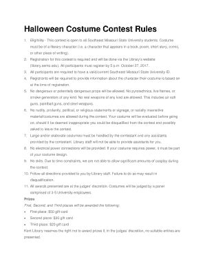 Fillable Online Halloween Costume Contest Rules Fax Email Print - pdfFiller