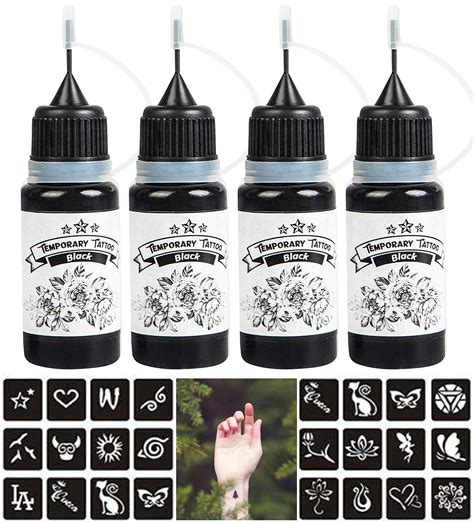 Buy 4 Pack Temporary Tattoo Ink, Temporary Tattoo Kit, Semi Permanent ...