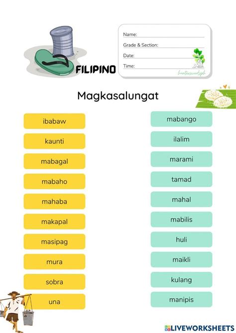 Magkasalungat Worksheet (HuntersWoodsPH Filipino) worksheet | Kindergarten math worksheets free ...