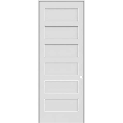 8'0" Tall 6-Panel Shaker Primed Interior Prehung Wood Door Unit - Door Clearance Center