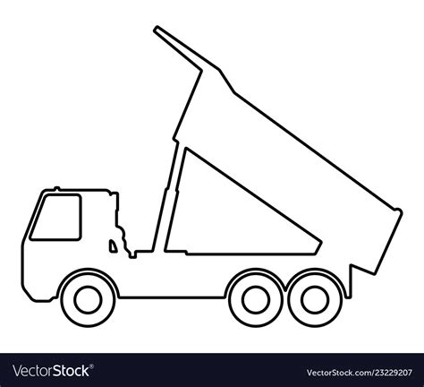 Silhouette of a dump truck on white background Vector Image