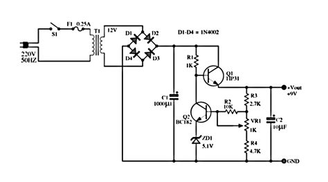 12 Volts Power Supply Circuit Diagrams