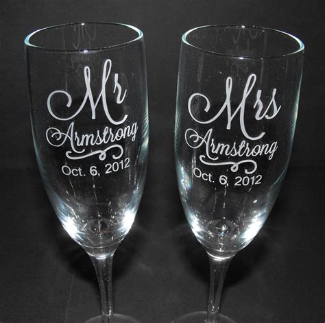 Personalized Champagne Flutes - CUSTOM ENGRAVED - wedding glasses - toasting glasses | Wedding ...