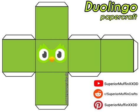 Duolingo Owl Cube Papercraft [By: SuperiorMuffinXXDD] | Paper doll ...