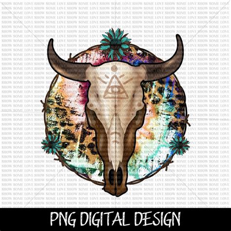 Digital Western Sublimations PNG Clipart Bull Skull Barbed Wire Retro ...