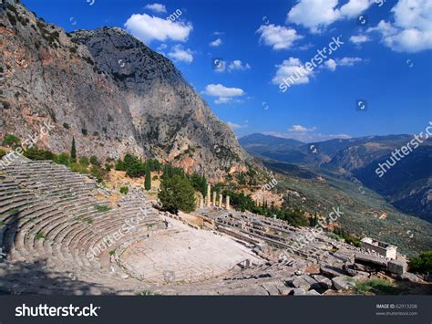 Delphi Ancient Ruins, Parnassus Mountains, Greece Stock Photo 62913208 : Shutterstock