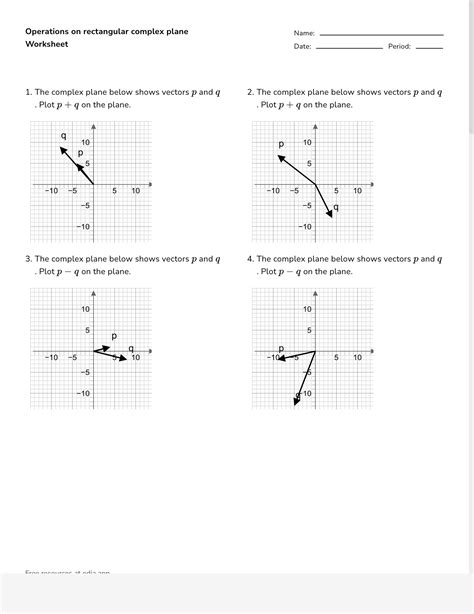 Graphing Complex Numbers – GeoGebra - Worksheets Library