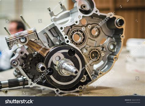 Motorcycle Single Cylinder Engine On Table Stock Photo 1663210570 ...