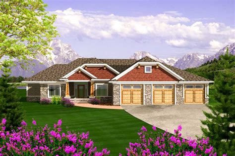 Craftsman Ranch With 3 Car Garage - 89868AH | Architectural Designs - House Plans