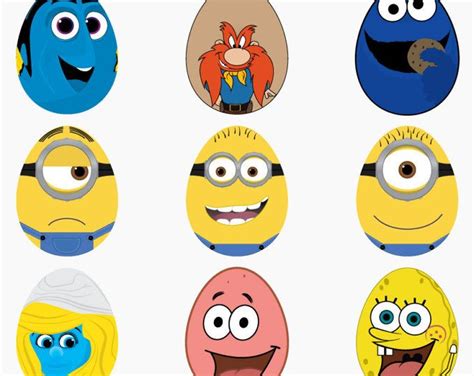 Cartoon Character Eggs Digital Clip Art- Digital File - digital clip art - easter egg clip art ...