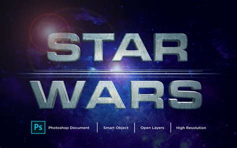 Star Wars Text Effect Design Photoshop Layer Style Effect - Illustration