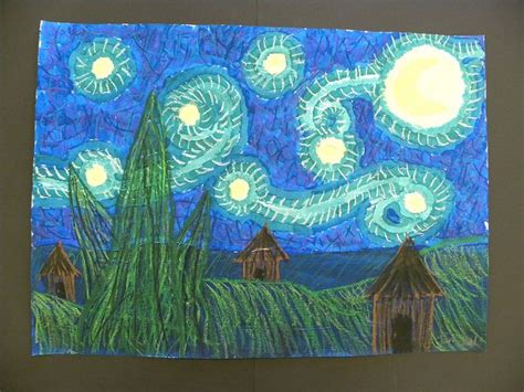 4th Grade VanGogh Starry Night | Art history projects for kids, Starry ...