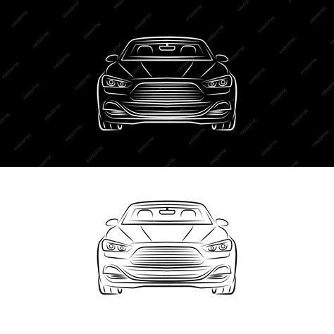 Premium Vector | Car line art for logo and tshirts