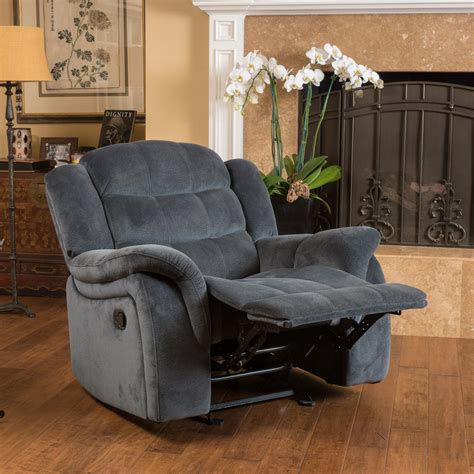 Contemporary Gray Fabric Glider Recliner - NH944692 – Noble House Furniture