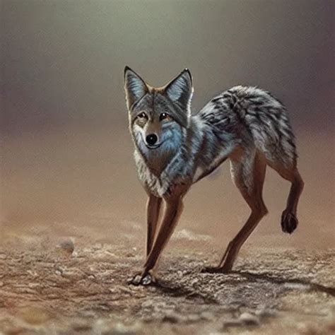 skinwalker shapeshifter into a coyote in arizona, | Stable Diffusion