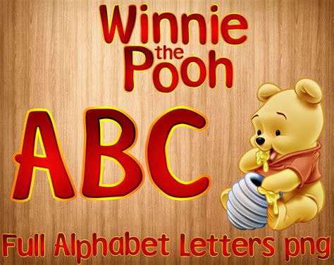 Winnie the Pooh Font Png Winnie the Pooh Alphabet Winnie the - Etsy UK