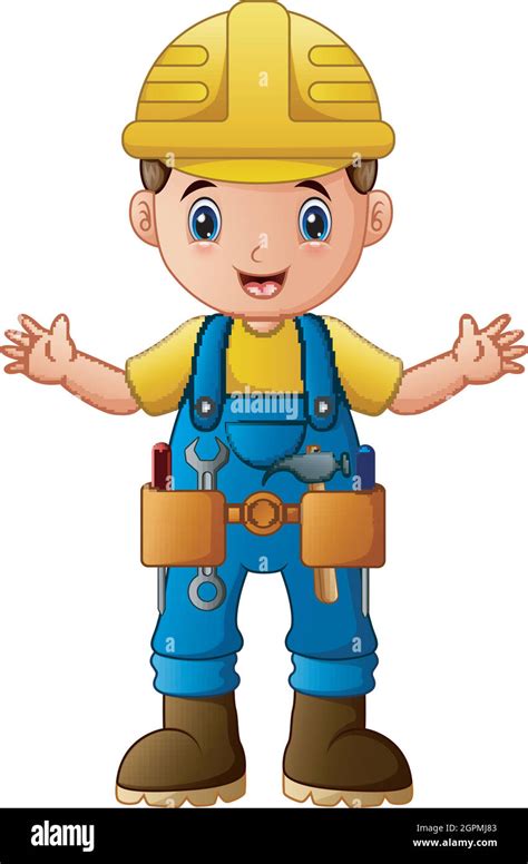 Vector illustration of Cartoon construction worker Stock Vector Image ...