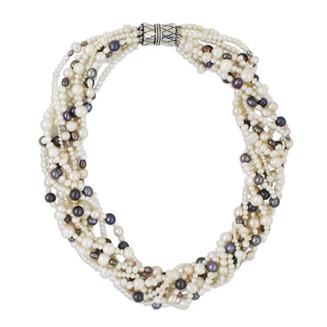 Pearl strand necklace - Luminous | NOVICA