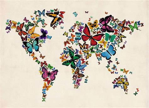 Butterflies Map of the World 3