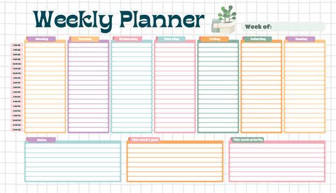 Weekly Calendar Hourly Printable