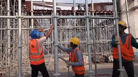 How to do Ringlock Scaffolding/ Falsework at Site (Function & Advantages) - YouTube