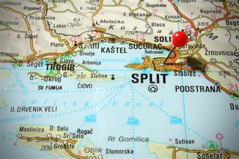 Map of Croatia - Split stock image. Image of adriatic - 10051727