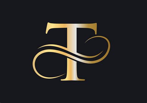 Letter T Logo Luxurious Sign with Golden Luxury Color and Monogram ...