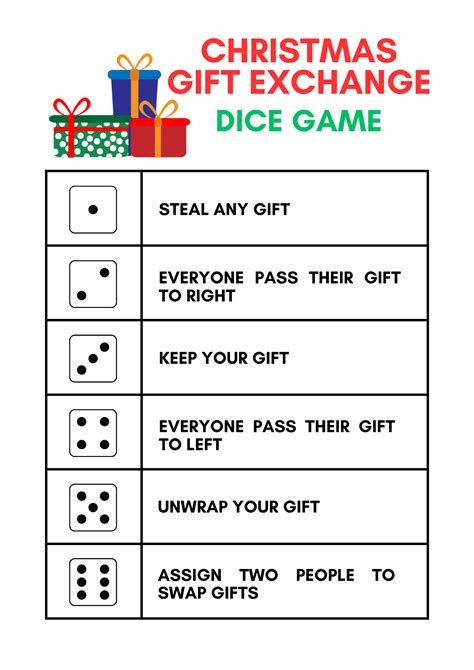 Free White Elephant Gift Exchange Dice Christmas Printable — xoxoerinsmith.com