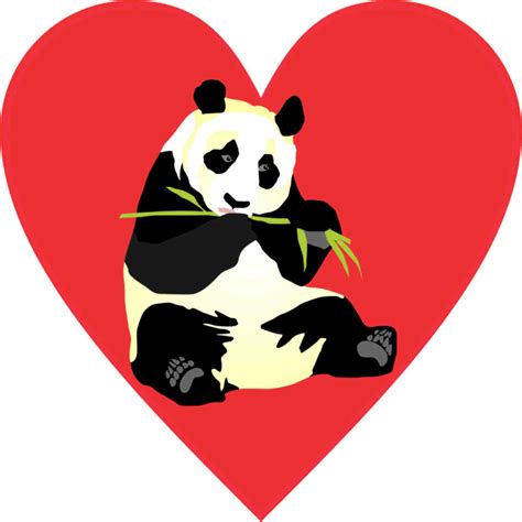 4in x 4in Panda Heart Bumper Sticker Vinyl Cup Decal Vehicle Stickers - StickerTalk®