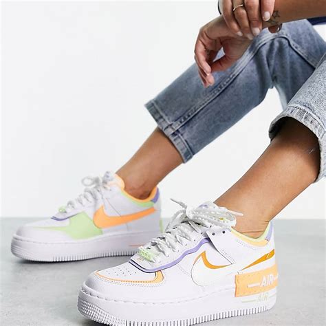 Nike Sportswear W AF1 SHADOW Sneakersy Niskie Sail/signal Blue/green Noise/cream/orange/med ...