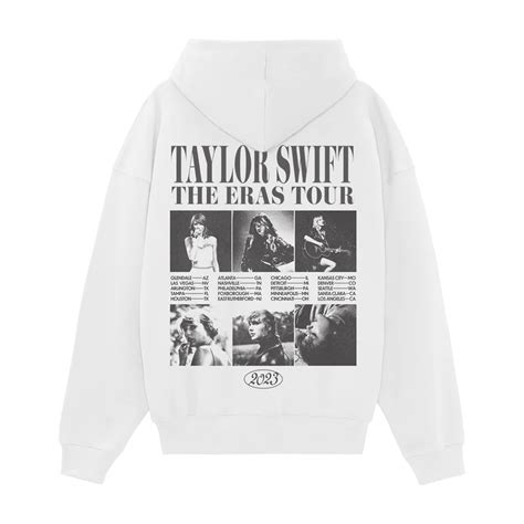 Taylor Swift The Eras Tour Collage White Hoodie in 2023 | Taylor swift shirts, Taylor swift ...