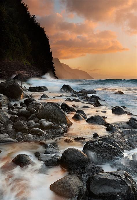 Kee Beach Sunset Kauai Vertical - Lewis Carlyle Photography