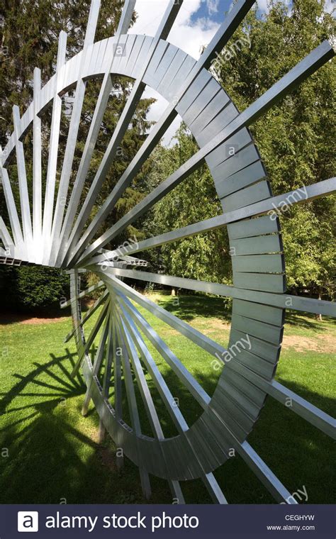 Modern art metal sculpture in the Sculpture Garden, Burghley House ...