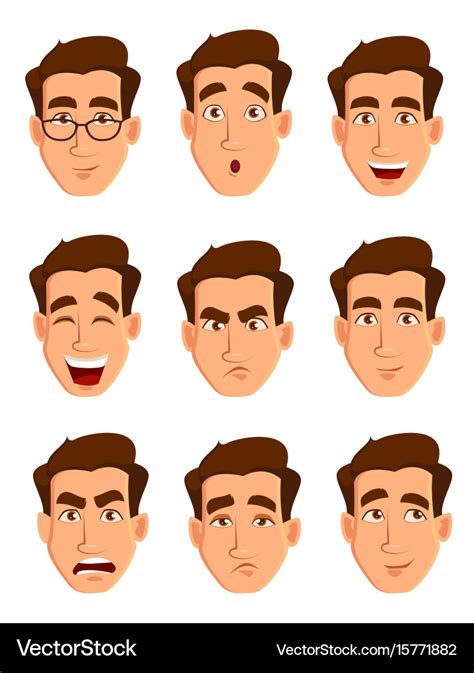 Face expressions of a man different male emotions Vector Image