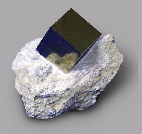 Pyrite Cube on Matrix for Sale - Navajun, Spain – Fossil Realm