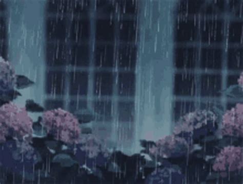 Anime Rain Aesthetic Garden GIF | GIFDB.com